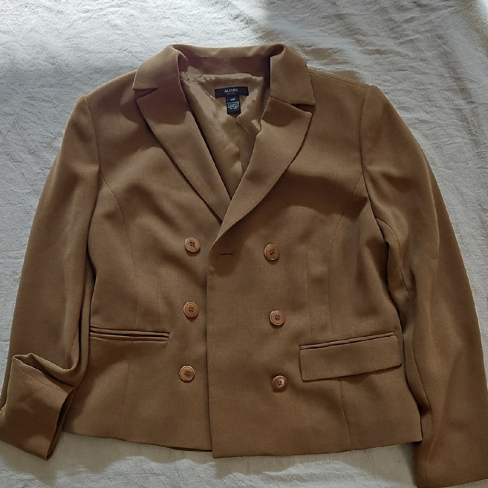 Alfani Elegant Brown Double-Breasted Women's Blazer Size  10P